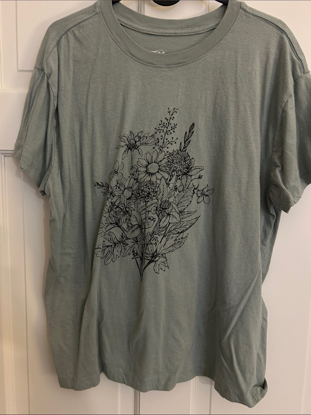 Green Floral Graphic Tee